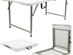 Folding Trestle Table 4ft/120cm – White – Height Adjustable