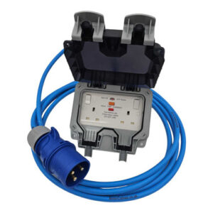 16A to 13A Weatherproof RCD Double Socket Switched Unit