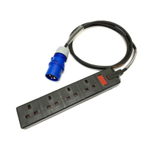 16A to 13A 4-Gang Extension Lead – 1m