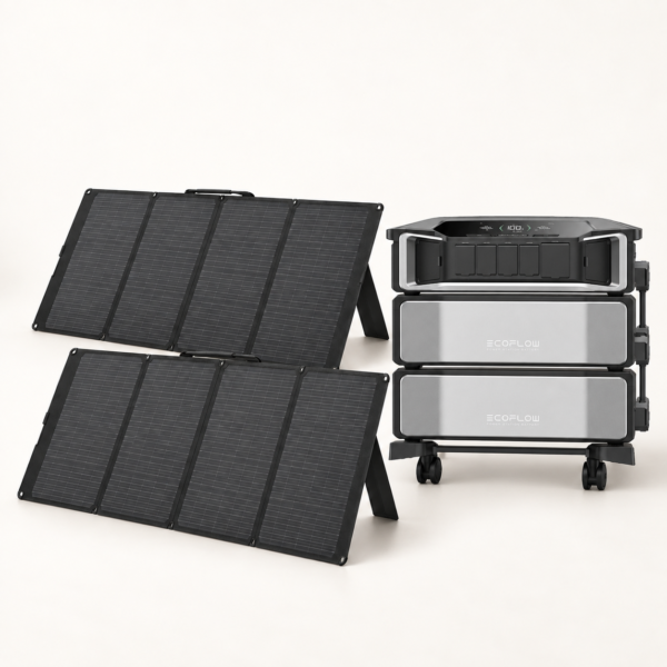 Compact Roadshow Stage Add-on – Solar & Battery Power – 12kWh